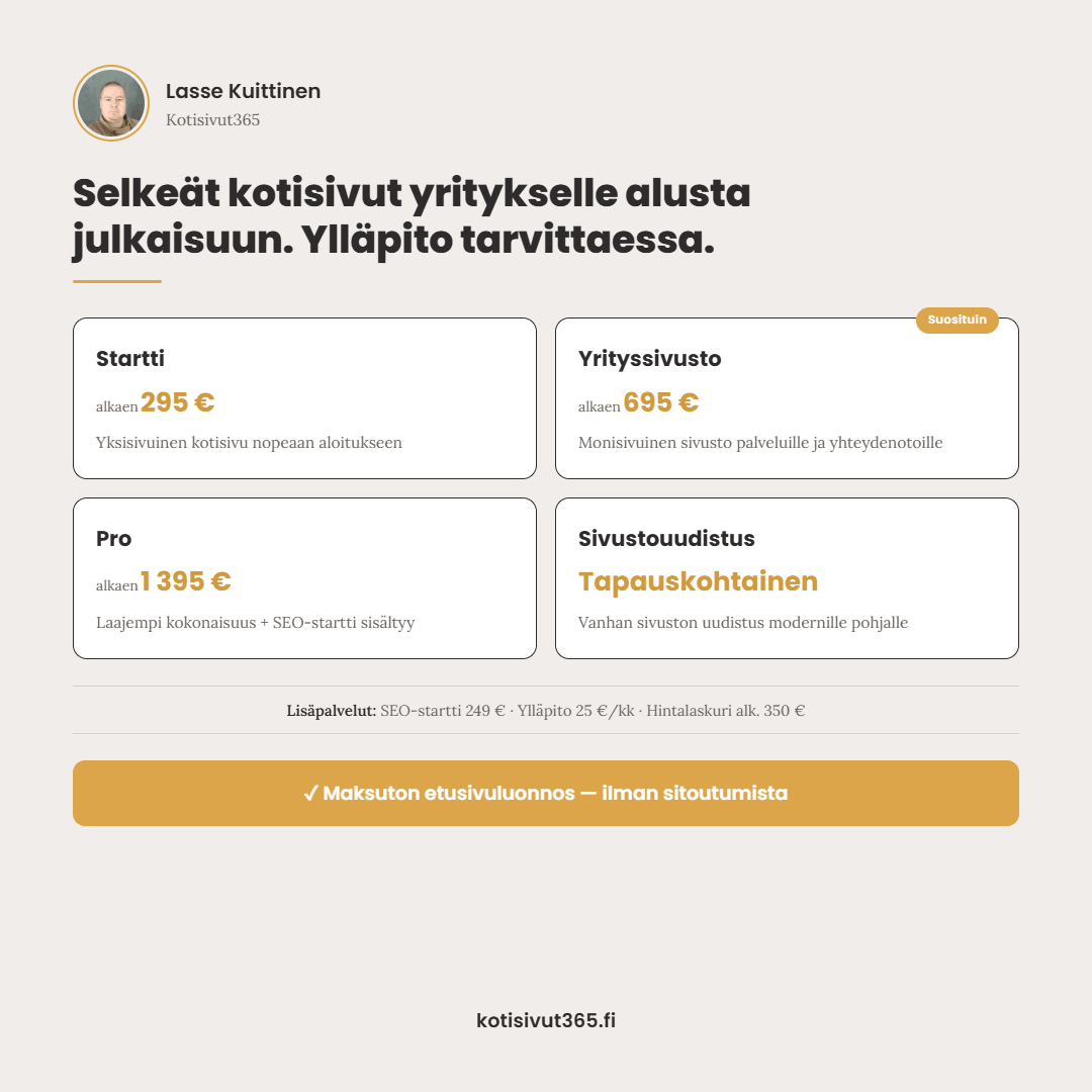 Modernit WordPress-verkkosivut pienyrityksille