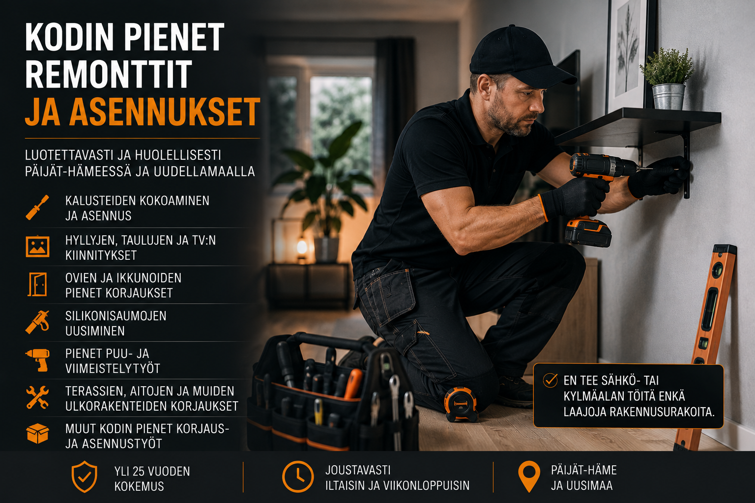 Pienet remontit, korjaustyöt ja kodin asennukset